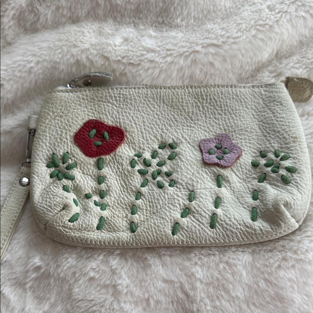 adorable soft real leather wristlet